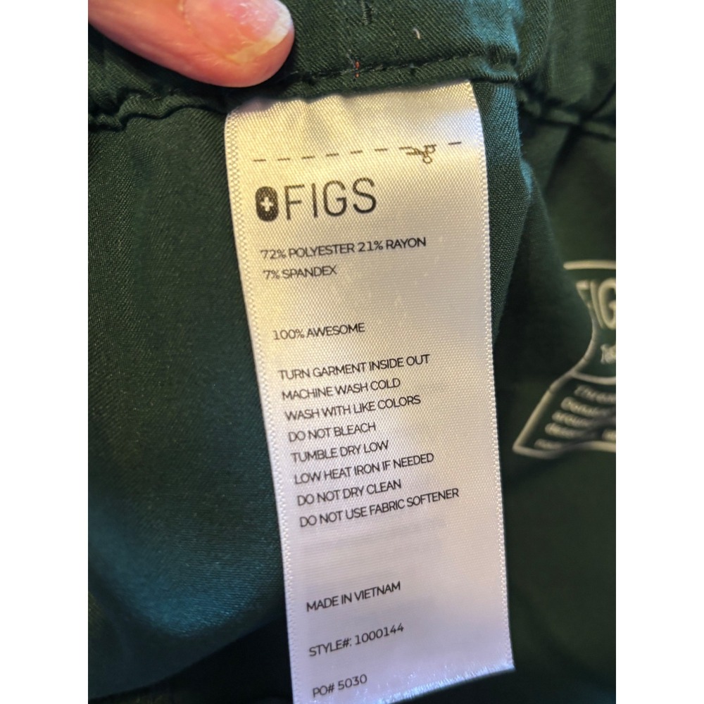 Figs Technical Collection Catarina Medium Hunter Green Pants Uniform Minimalist View 5